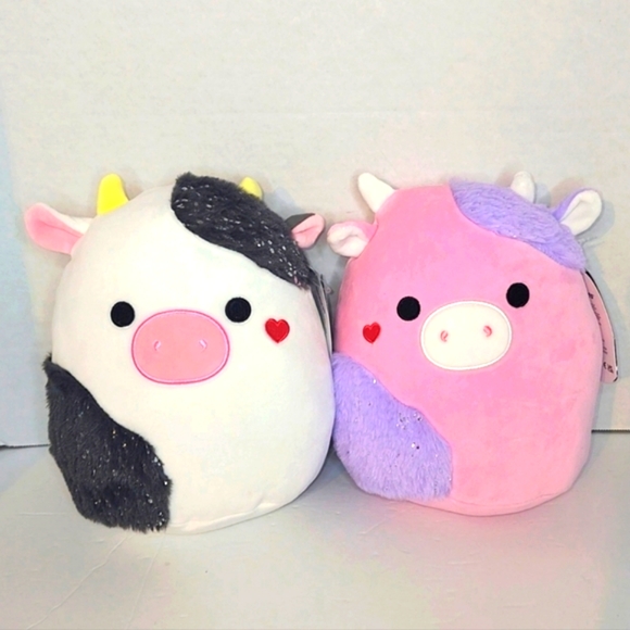 🖤 CONNOR & PATTY 🐄 Select Series Valentine 2024 Silver Foil Cow Squishmallows - Picture 1 of 10
